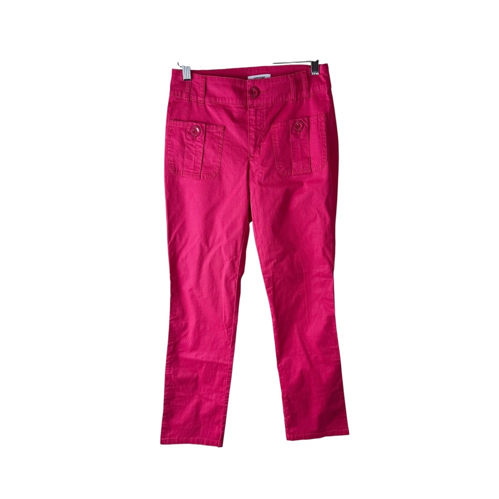 Moschino Jeans Womens Red Straight Leg‎ Utility Trousers Made in Italy 26W